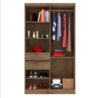 Kit Guarda Roupa Roupeiro Solteiro 6 Portas 2 Gavetas E Cômod