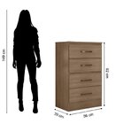 Kit Guarda-roupa Solteiro 4 Portas E Cômoda 4 Gavetas Lisa Ca