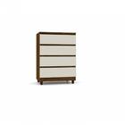 Kit Guarda Roupa Vitória 4pts E Cômoda Rio Imbuia Champanhe