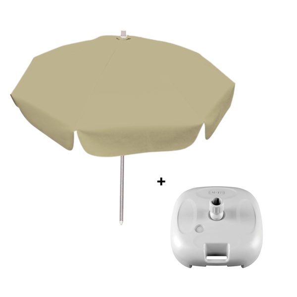 Kit Guarda-sol 200 + Base Pvc 18l - Creme