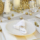 Kit Guardanapo de Natal em Tecido Branco 4 Peças Cromus