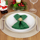 Kit Guardanapo de Natal em Tecido Verde 4 Peças Cromus