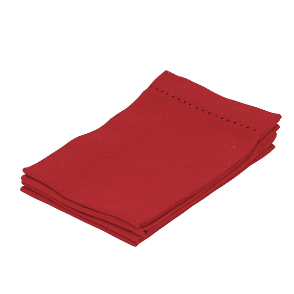 Kit Guardanapo de Natal em Tecido Vermelho 4 Peças Cromus