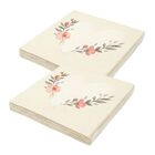 Kit Guardanapo Estampado Coração Floral Bege Luxo 40 Folhas 3