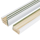 Kit de Guarnição Pivotante Regulável de 4,5cm de Madeira Pinus Laca Branco 210x7cm Ipumirim