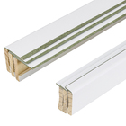 Kit de Guarnição Pivotante Regulável de 4,5cm de Madeira Pinus Laca Branco 210x7cm Ipumirim