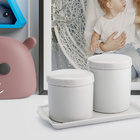 Kit Higiene Bebe Porcelana Kit De Banheiro Com Bandeja 3 Pçs