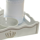 Kit Higiene Com Capa Fantasia Pérolas Brancas E Corôa