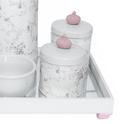 Kit Higiene Espelho Potes, Garrafa, Molhadeira E Capa Coroa