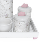 Kit Higiene Espelho Potes, Garrafa, Molhadeira E Capa Nuvem