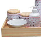 Kit Higiene Moderno Triângulos Rosa