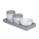 Kit Higiene Slim Cinza Capa Chuva De Amor Cinza