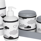 Kit Higiene Slim Cinza Garrafa Pequena Capa Nuvem Black