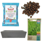 Kit Horta Plantio Fácil De Manjericão E Jardineira Cimento