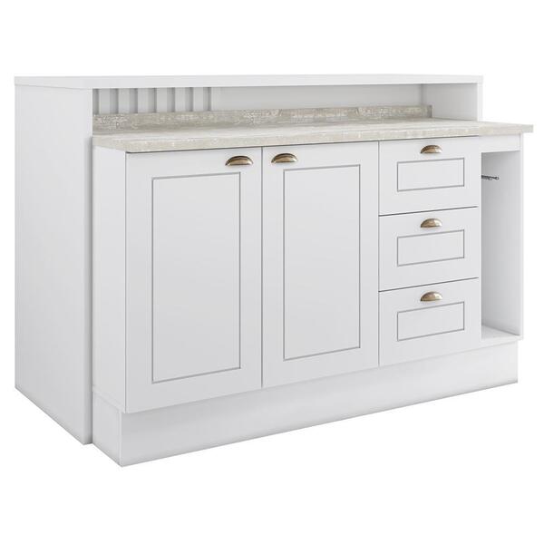 Kit Ilha Gourmet Com Balcão 120cm E Porta Toalha Americana -