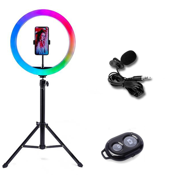 Kit Iluminação Profissional - Ring Light Rgb + Tripé 1,5m + D