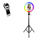 Kit Iluminação Profissional - Ring Light Rgb + Tripé 1,5m + M