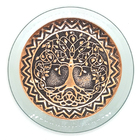 Kit Incensário De Vareta Árvore Da Vida Bandeja Bronze 12cm