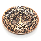 Kit Incensário De Vareta Árvore Da Vida Bandeja Bronze 12cm