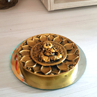 Kit Incensário Vareta Baby Buda Ouro Bandeja Espelhada 12cm