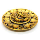 Kit Incensário Vareta Baby Buda Ouro Bandeja Espelhada 12cm