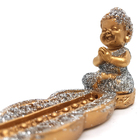 Kit Incensário Vareta Buda Brilhante Meditando Com Incenso