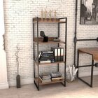 Kit Industrial 2 Peças 1 Escrivaninha Em L E 1 Estante 4 Prat