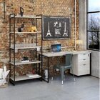 Kit Industrial 3 Peças 1 Escrivaninha 1 Estante E 1 Gaveteiro