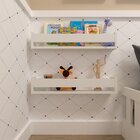 Kit Infantil Com 2 Prateleiras Para Livros E Decoração Branco