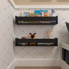 Kit Infantil Com 2 Prateleiras Para Livros E Decoração Preto
