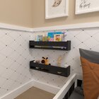 Kit Infantil Com 2 Prateleiras Para Livros E Decoração Preto