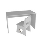 Kit Infantil Escrivaninha Mesa De Estudos Com Cadeira Coração