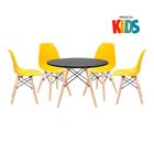 Kit Infantil - Mesa Eames Junior Preto + 4 Cadeiras Eames Jun
