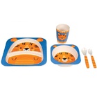 Kit Infantil Para Alimentaçao Bambu Bebe Animais 5 Pçs Buba -