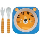 Kit Infantil Para Alimentaçao Bambu Bebe Animais 5 Pçs Buba -