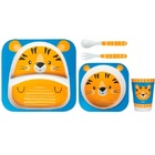 Kit Infantil Para Alimentaçao Bambu Bebe Animais 5 Pçs Buba -