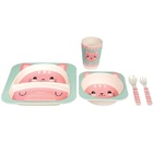 Kit Infantil Para Alimentaçao Bambu Bebe Animais 5 Pçs Buba -