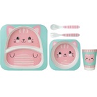 Kit Infantil Para Alimentaçao Bambu Bebe Animais 5 Pçs Buba -