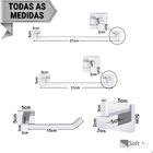 Kit Inox Banheiro Super Luxo Quadritt Cromado