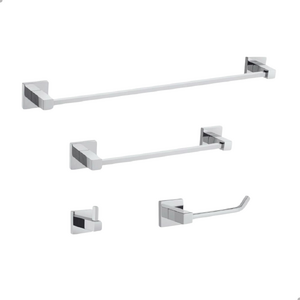 Kit Inox Banheiro Super Luxo Quadritt Cromado | Leroy Merlin