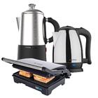 Kit Inox Cadence Cafeteira Italiana Grill Chaleira 220v