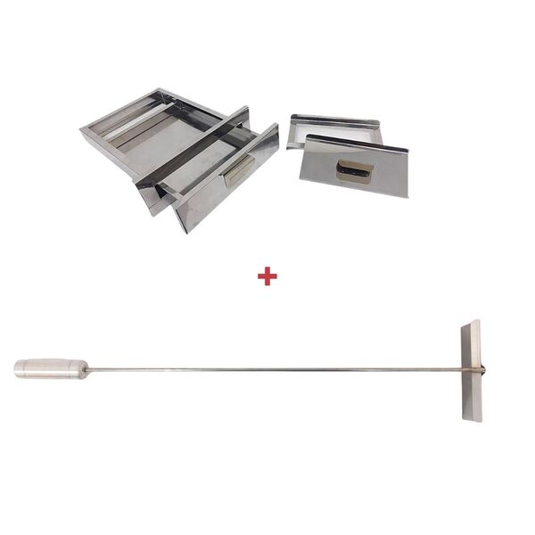Kit Inox Gaveta Cinzas, Rodo Limpeza, Fornos, Churrasqueiras