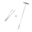 Kit Inox Pegador Carnes E Rodo Limpeza, Churrasqueira Fornos