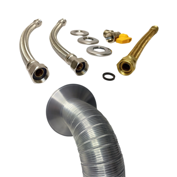 Kit Instalação Aquecedor De Água A Gás 1/2 Mangueiras 30cm +