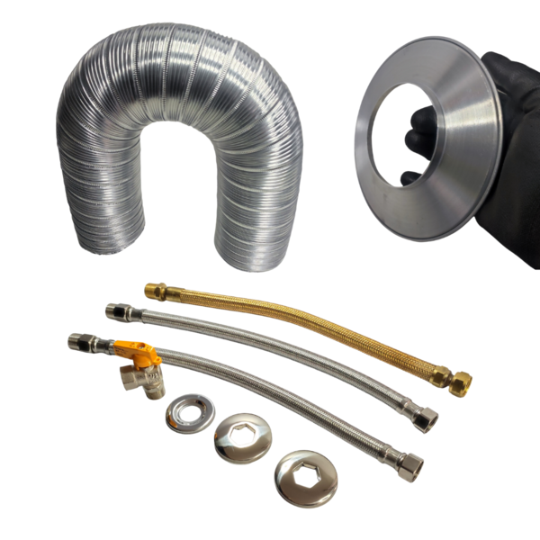 Kit Instalação Aquecedor De Água A Gás 1/2 Mangueiras 40cm +