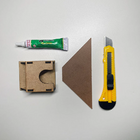 Kit Instalação Gabarito E Cola Para Rodapé Eva 5x1cm Meurodapé