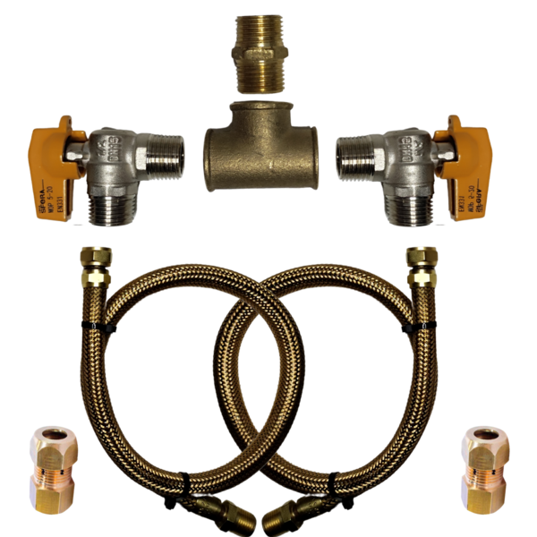 Kit Instalação Mangueiras Para Gás 80cm Cooktop E Forno