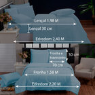 Kit Italiano 3 Peças Queen Azul 200 Fios