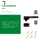 Kit Janela Maxim Ar - Braço 20cm - C/ Fecho - Em Bronze