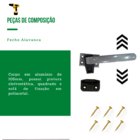 Kit Janela Maxim Ar - Braço 60cm - C/ Fecho - Madeira E Alumí